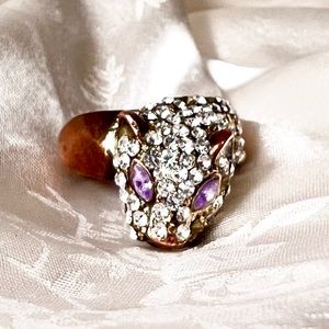 Unique Jaguar Diamond/ Purple Amethyst Ring